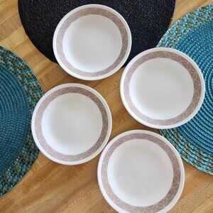 4 Corelle Sand Sketch Bread and Butter Snack Plates 10.25"